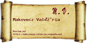 Makovecz Valéria névjegykártya